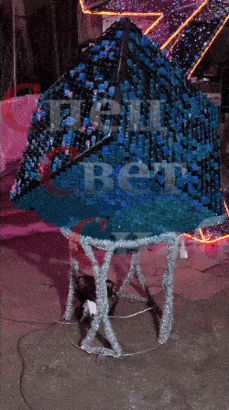 Уличная фигура Куб "Ретро" 60х60 см синий