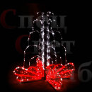 Уличный световой фонтан "Зимний малый" Бело-красный 1,6 м